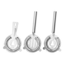 Csparkv - Lot de 3 Passoires à Cocktail Professionnelles pour Shaker et Verre à Mélange, Acier Inoxydable 304, Encoche de Stabilité Intégrée,