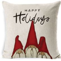 Csparkv - Lot de 4 Housse Coussin Noel 40x40 Housse de Coussin Deco Noel Coton et Lin Décoratif Taie d'oreiller 40 x 40 cm pour Chambre, Nanapé,