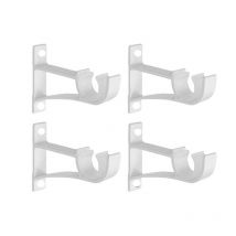 Lot de 4 supports de tringle à rideaux en alliage d'aluminium pour murs, support de tringle à rideaux, blanc - Csparkv