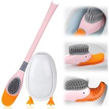 Csparkv - Murale/sur Pied Brosse wc, Brosse wc Silicone avec Autocollants Muraux, Balai Toilette wc avec du Silicone et des Poils Durs, Brosse