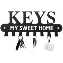 Csparkv - Porte Clef Mural Design Noir Crochet Porte Clé Mural Boite a Clef Decorative Accroche Clef Mural - Rangement Clef Mural Decoration Maison,