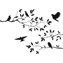 Csparkv - Removable Vinyl Wall Stickers for Kids Room Decor, Tree Branches Pattern, Black, 6035cm