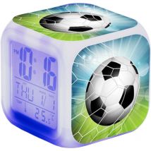 Reveil Foot, Réveil Enfant, Horloge Électronique, Réveil Numérique De Football Affichage led, Réveil De Chevet avec Lumières led, Réveil pour Enfats,