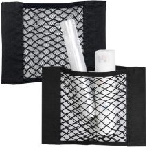 Csparkv - Sacs de filet de rangement en maille 2 pièces, filet de rangement élastique pour siège arrière, sac de rangement pour siège de voiture,
