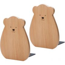 Serre Livre, Cale Livre, 12x15 cm Bloc Livre, Support de Serre-Livres en Hêtre pour Étagères, Support de Rangement Range Livre Antidérapant, Cale