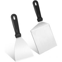Csparkv - Set de 2 pièces Teppanyaki Spatule,Manche en plastique, parfait pour écraser des burgers