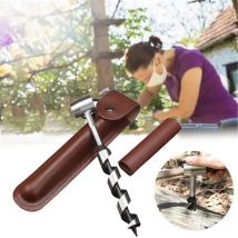 Csparkv - Tarière forets Hélicoïdaux Manuels Avec étui En Cuir,outil De Réglage De Survie Multifonction,clé à Molette De Camping