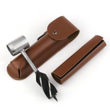 Csparkv - Tarière Manuelle Tarière Manuel Bois Outils Bushcraft avec Etui en Cuir, Foret à Main pour le Travail du Bois, Perceuse à Main pour le