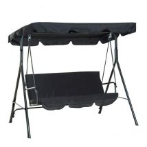 Csparkv - Techo de repuesto negro para columpio de jardín de 3 plazas, toldo de repuesto universal para columpio de jardín al aire libre, cubierta de