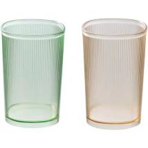 Unzerbrechliche Gläser 2er-Set, Badezimmerbecher, Kunststoff-Zahnbürstenhalter, Badezimmerbecher, Make-up-Pinselhalter, wiederverwendbare Trinkgläser