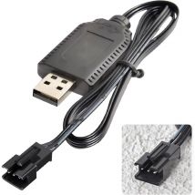 Csparkv - usb Chargeur Câble rc Universel avec connecteur SM-3P Plug pour 2S 7.4V LiPo Batterie, Compatible Voiture rc Bateau rc Drone rc Avions rc