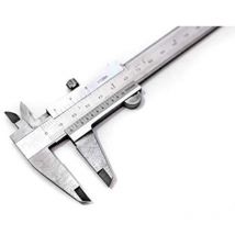 Wilpeg - Pied à coulisse en acier inoxydable 150x40 mm 1/20 métrique 1/128 pouces avec vis de blocage, pointes fines et jauge de profondeur mib