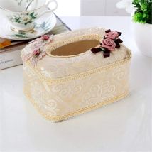Boîte à mouchoirs en dentelle – 13 cm x 18 cm x 8 cm – Salle de bain et WC – CSWEK