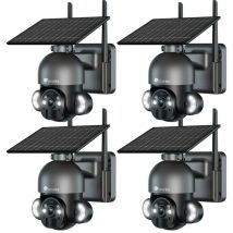 2.5K 4MP Überwachungskamera Aussen Akku,PTZ Dome ip wlan Kamera Outdoor mit pir Erkennung, 30m Farbe Nachtsicht, 2-Wege-Audio, IP66,Ein Satz von 2