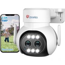 2,5k 4mp Überwachungskamera Für Den Außenbereich Mit 2 Objektiven Wlan 2,4 / 5 Ghz, 6-facher Hybrid-zoom, Automatische Verfolgung, Erkennung Von 