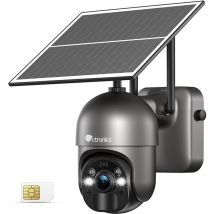3g/4g Lte Überwachungskamera Solar Aussen 2k 3mp Ptz Mit Sim Karte,30m Farb-nachtsicht,pir-erkennung,355°/95° Schwenkbar,schwarz - Ctronics