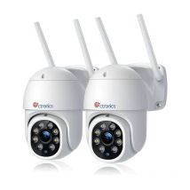4MP Überwachungskamera Wifi 2,4/5GHz extern innen Reichweite von 31 Metern Bewegungserkennung von Menschen automatische Nachverfolgung Ein Satz von 2