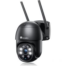 Ctronics - Caméra de Surveillance WiFi Extérieure ptz Caméra 380C Plus 4MP Noir 360° Détection de Mouvements Humaine Portée 30M