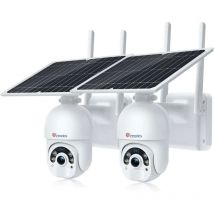 Ctronics - berwachungskameras akku wlan 2K 3MP pir- und Radardetektion Farbige Nachtsicht mit Spotlight Reichweite von 37 Metern weiß Ein Satz von 2
