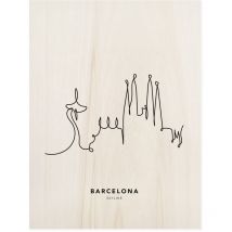 Cuadro de madera Barcelona Skyline