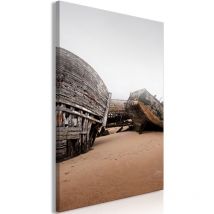 Cuadro decorativo en lienzo con impresión premium de 1 parte sobre marco de madera Patrón de cortadores abandonados 40x60 cm 110018246