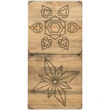 Box Furniture - Cuadro diseño suelo hidráulico CU203 en madera maciza de pino con acabado efecto vintage