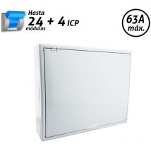 Solera - Caja de icp y distribución hasta 63A superficie 4 + 24 módulos Arelos
