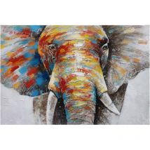 Kuateh - Cuadro Kuatéh Elefante 120 x 80 cm Óleo sobre Lienzo