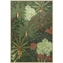 Fanmuebles - Lienzo con un diseño de árboles en tonos verdes con toques dorados 92x62cm