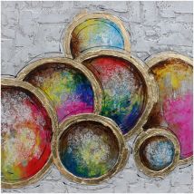 Kuateh - Cuadro Platos de Color Kuatéh 100 x 100 cm Óleo sobre Lienzo