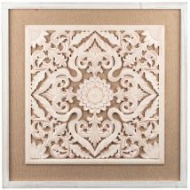 Cuadro Talla Madera / Lino 80x3x80 Cm