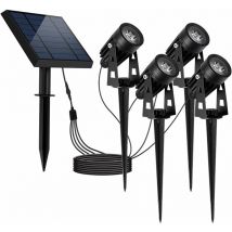 Cuatro focos solares conectados 200LM 4x roundy