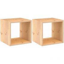 Astigarraga - Cube de rangement en pin massif Dinamic Lot de 2