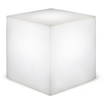 Newgarden - cuby 53 Table basse de 53 cm de haut avec lumière et recharge solaire ou par batterie pour une utilisation intérieure et extérieure.