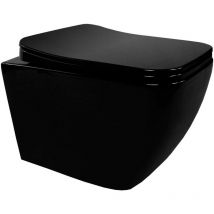 Cadentro - wc suspendu noir avec abattant soft close - sans bâti-support