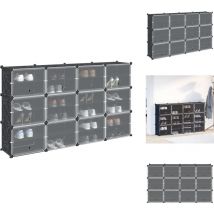 Vidaxl - Cubes de rangement 12 pcs avec portes noir pp - Organisateur De Cubes De Rangement - Organisateur De Cubes De Rangement - Cube De Rangement