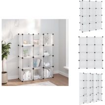 Cubes de rangement 12 pcs avec portes Transparent PP - Cube De Rangement - Étagère De Rangement - Meuble De Rangement - Rangement Intérieur