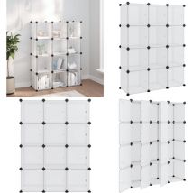 Cubes de rangement 12 pcs avec portes Transparent pp - Cube De Rangement - Étagère De Rangement - Meuble De Rangement - Rangement Intérieur