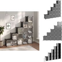 Cubes de rangement 15 pcs avec portes Noir pp - Cube De Rangement - Étagère De Rangement - Meuble Rangement - Rangement Intérieur - Rangements
