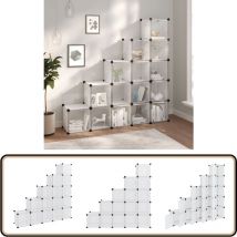Cubes de rangement 15 pcs avec portes Transparent pp - Cube De Rangement - Étagère De Rangement - Meuble Rangement - Rangements Intérieur - Rangement