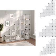 Cubes de rangement 15 pcs avec portes Transparent pp - Cube De Rangement - Étagère De Rangement - Meuble Rangement - Rangements Intérieur - Rangement