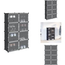 Vidaxl - Cubes de rangement 8 pcs avec portes noir pp - Organisateur De Cubes De Rangement - Organisateur De Cubes De Rangement - Cube De Rangement