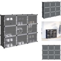 Vidaxl - Cubes de rangement 9 pcs avec portes noir pp - Organisateur De Cubes De Rangement - Organisateur De Cubes De Rangement - Cube De Rangement