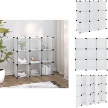 Cubes de rangement 9 pcs avec portes Transparent pp - Cube De Rangement - Étagère De Rangement - Meuble De Rangement - Rangement Intérieur
