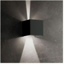 Cubetto IP54 6,5W LED-Wandleuchte mit verstellbaren Lamellen Dunkelgrau