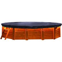 Cubierta de piscina de invierno oval 200g / m² para piscina 625x360cm Dimensiones de lona 705x440cm negro