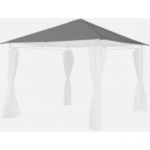 Sweeek - Cubierta de pérgola Elusa 3x3m, Cubierta para pergola Elusa, Gris, 299x299x299 cm