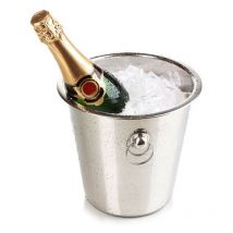 Seau à glaçons inox. pour bouteilles 21 x 20 cms.