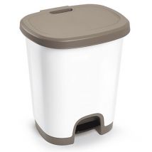 Cubo basura plastico apertura pedal blanco 18 Litros Marron