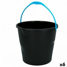 Color Baby - Cubo con asa colorbaby negro 10 l 29,5 x 26 x 28,5 cm (6 unidades)